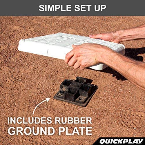Baseball Base Set - 3 Official Rubber Bases with Ground Stakes
