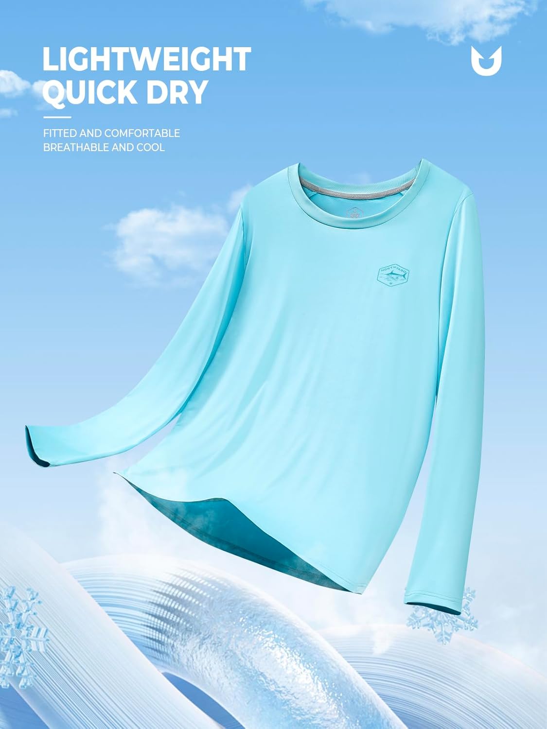 NORTHYARD Men's Swim Shirt - UPF 50+ Sun Protection Long Sleeve Rash Guard | Quick Dry Lightweight