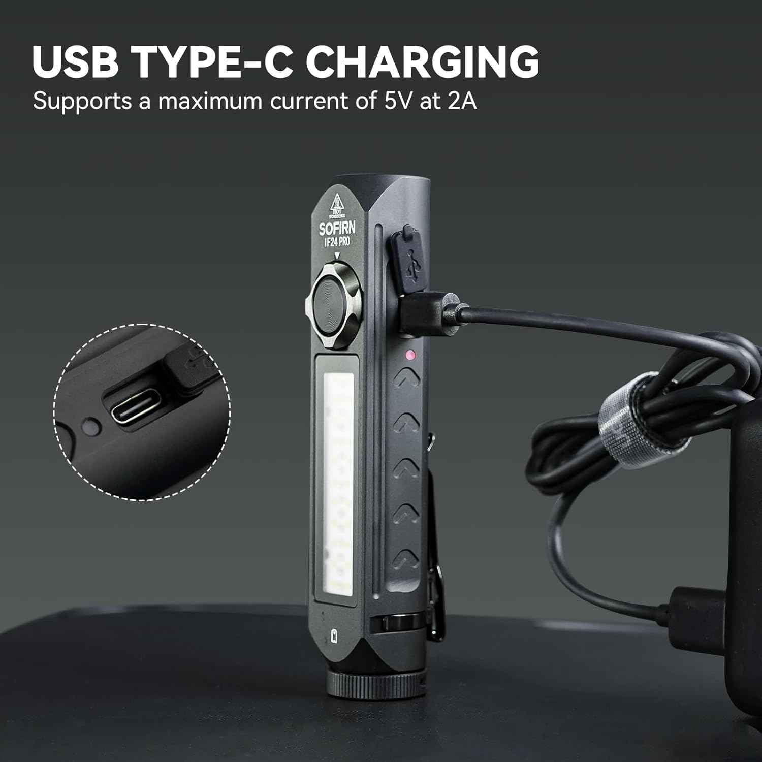 1800LM Rechargeable LED Flashlight - Sofirn IF24 Pro, Waterproof & Magnetic for Camping & Emergencies