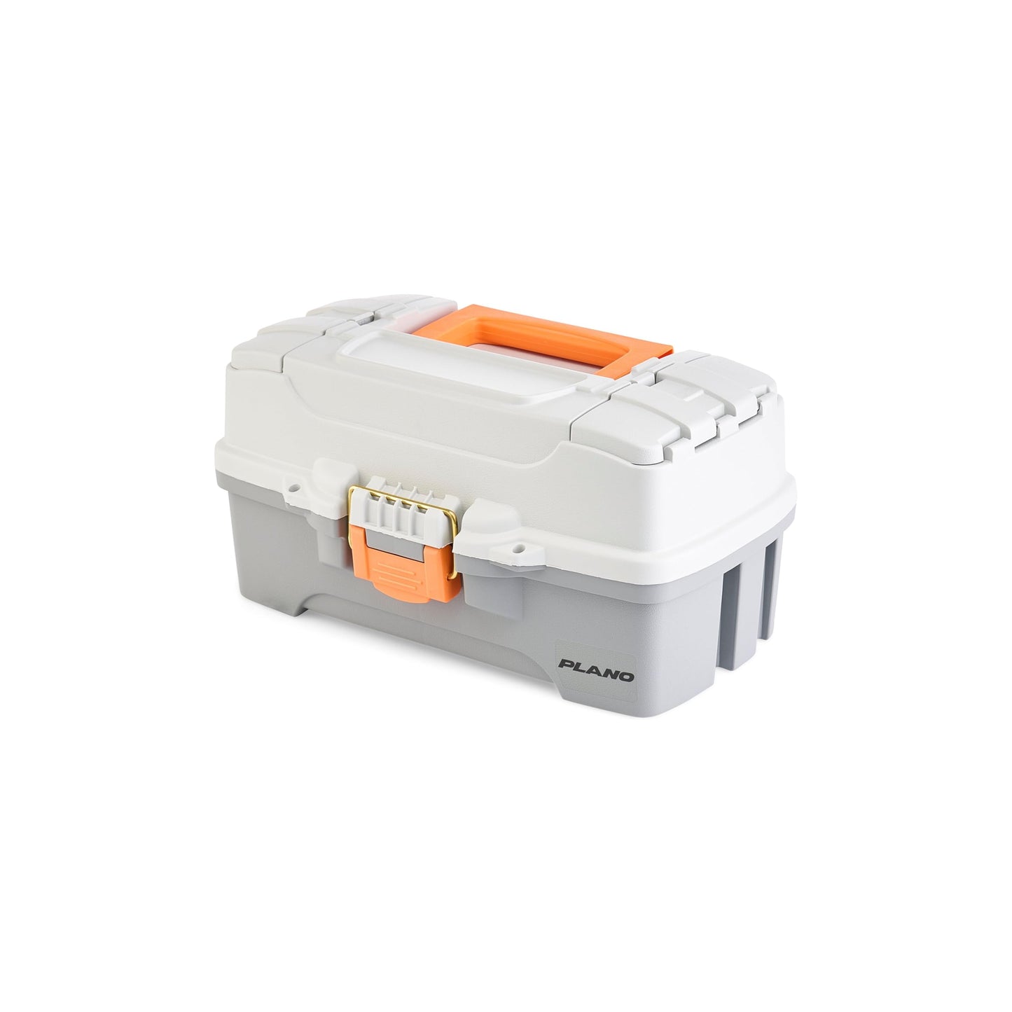 Plano One-Tray Tackle Box, Light Grey/Dark Grey, Rust-Proof Brass Latch, Top-Access Tray with Deep Storage, Made in the USA, Portable Fishing Gear Storage Organizer