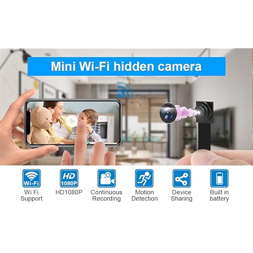 Wireless DIY Hidden Camera Portable 1080P HD WiFi Remote Real-Time Mini Spy Camera Nanny Cam Security Camera for Indoor Security