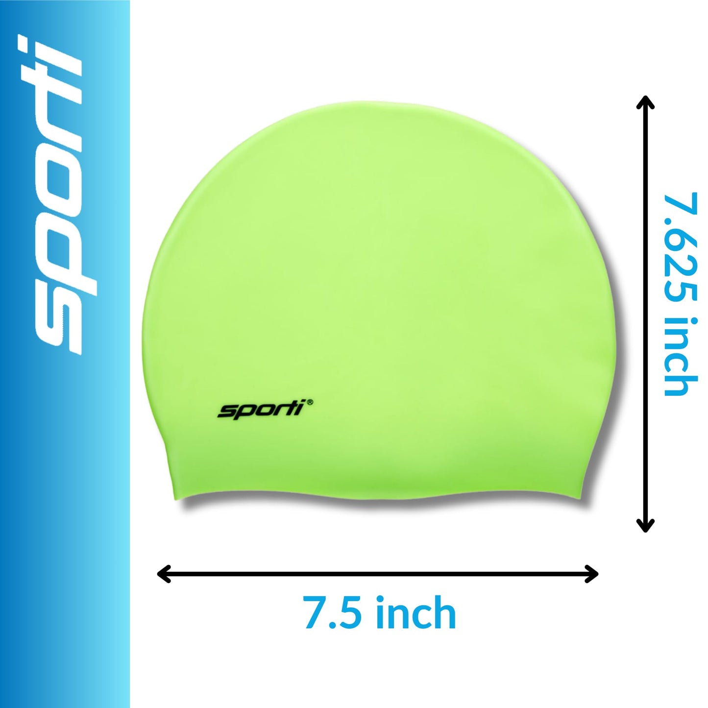 Sporti Silicone Swim Cap - Green
