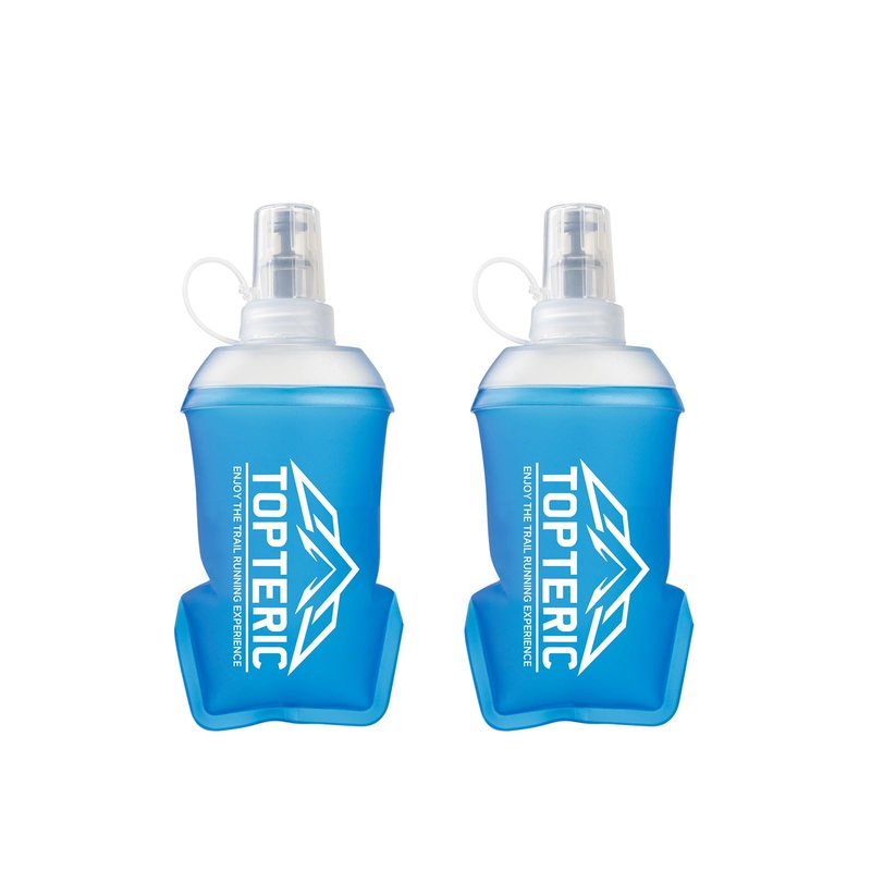 TOPTERIC Collapsible Soft Flask Water Bottle, TPU Soft Folding Flexible Water Bottles for Hydration Pack/Running Vest, BPA/PVC Free, Ideal for Running Hiking Cycling Climbing (150ml-2 Pack)