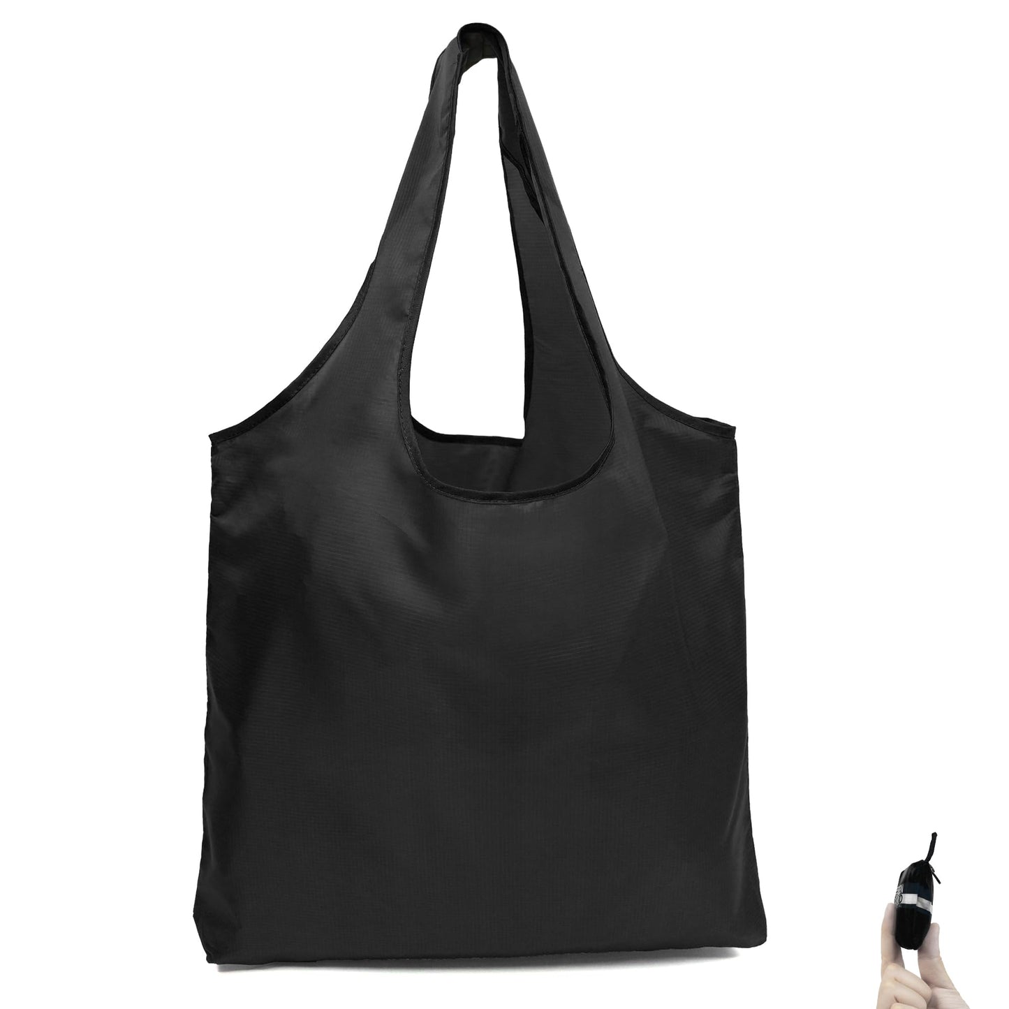 BeeGreen Black Ultimate Reusable Grocery Shopping Bag - Large Capacity Tote Bag - Compact Portable Machine Washable