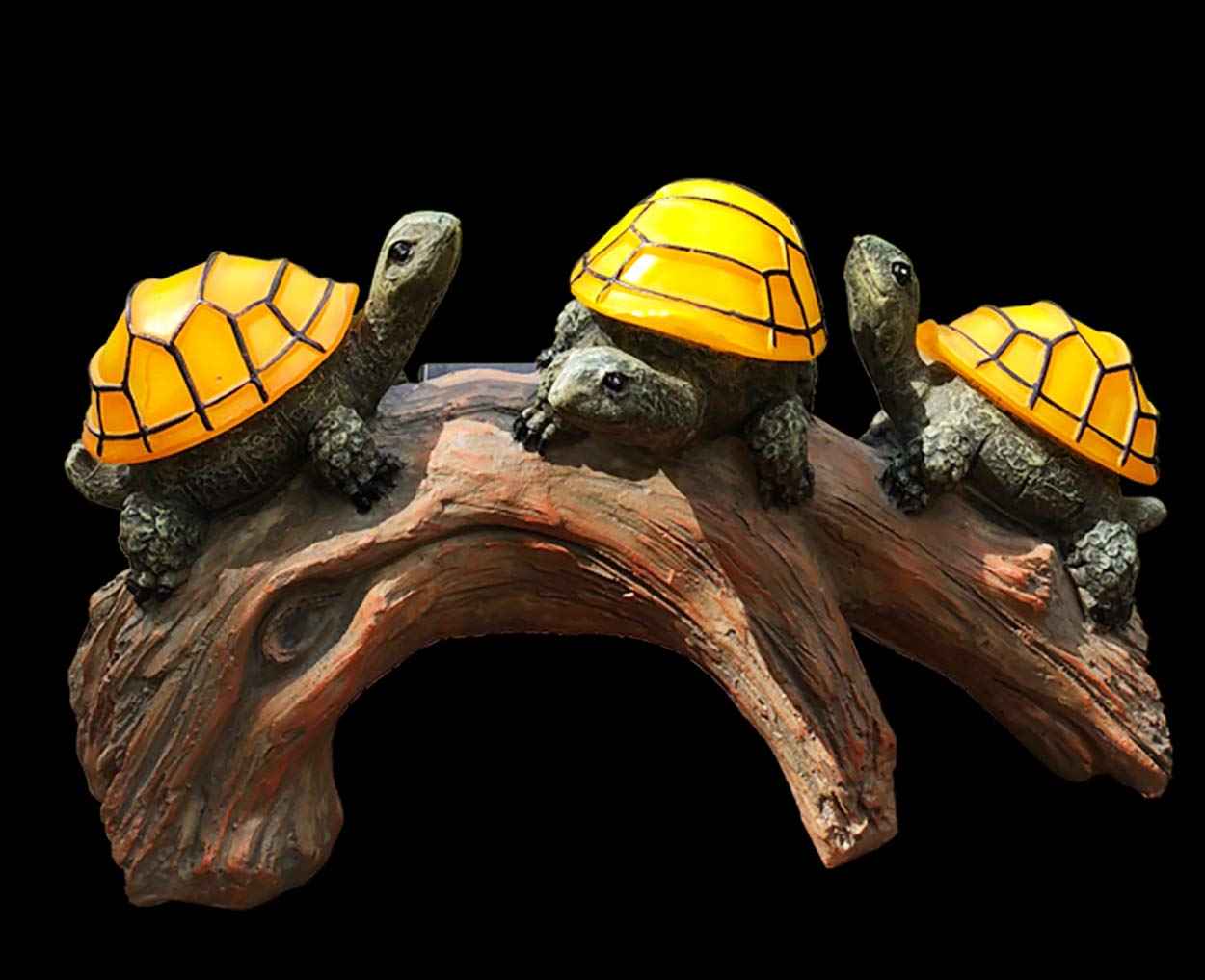 TIBLEN Solar Powered Turtles on Log Outdoor Decor - LED Garden Light, Outdoor Statues, Gifts for Mom, Grandma, Birthday - Turtle Solar Light for Outdoors