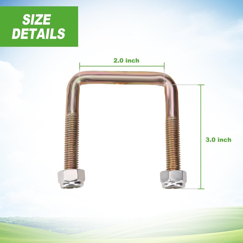 10L0L Golf Cart Leaf Spring Bolts for EZGO TXT 1994-up Golf Cart, EZGO TXT Rear U Bolts Includes Nuts, OEM 72124G01, 72618G01, 72029G01 (2 PCS)