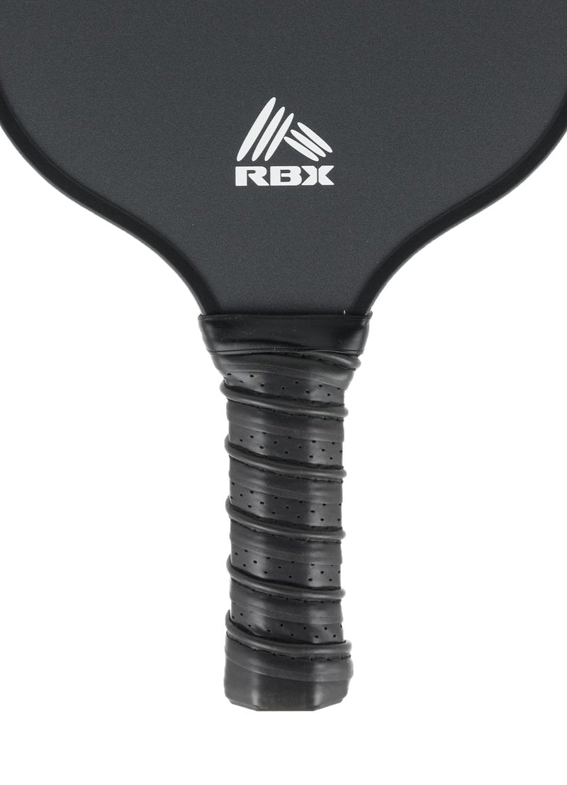RBX Active Pickleball Paddle with Cover, Reinforced Fiberglass Face with Edge Guard and Honeycomb Core Pickleball Paddle with Cushioned Grip, Single Pickle Ball Paddle with Matching Cover Wave Black