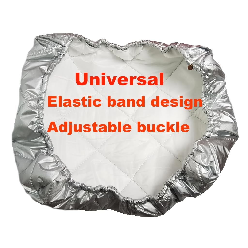 Anti-fall Thickened Window Air Conditioner Cover Inside 【Silver】- Windproof Waterproof Insulated - Universal Window AC Unit Cover For Indoor(XL-25.6*18.1*3in)