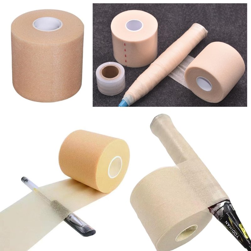 SquEqu 2 Set Tennis Racket Grip Tape Racquet Overgrip Soft Foam Wrap with Clear Waterproof Film Protector Tapes for Racquetball Rackets Pickleball Squash Badminton Hunting Hockey Baseball Fishing Rod