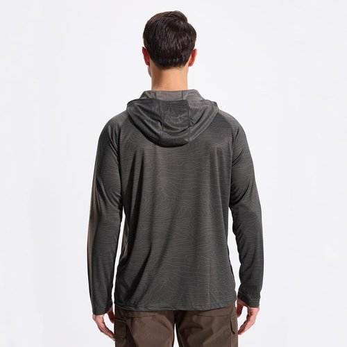 LOOGU Men's Sun Protection Hoodie - UPF 50+ Long Sleeve Lightweight Rash Guard for Fishing & Hiking