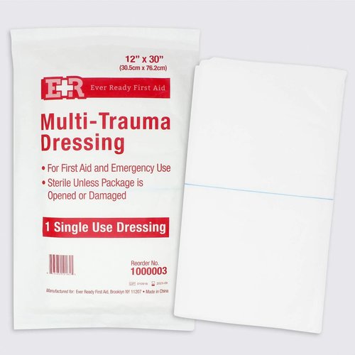 Ever Ready First Aid Multi-Trauma Sterile Non-Woven Dressing 12” x 30” - 10 Count