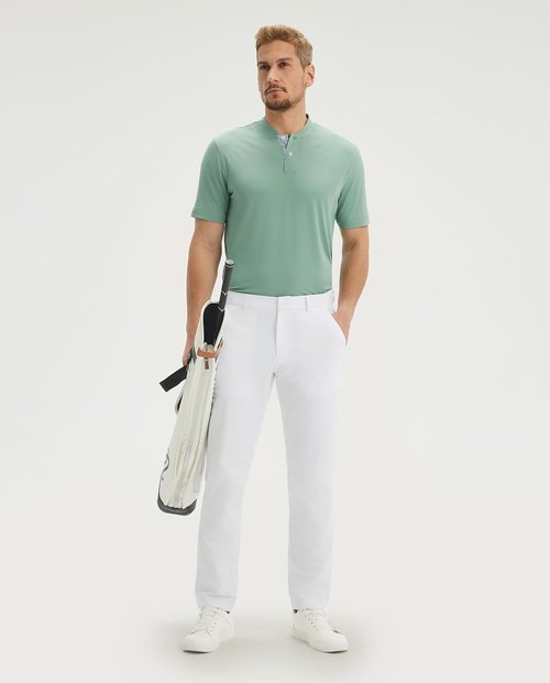 M MAELREG Men's Golf Shirts - Collarless Performance Dry Fit | Moisture-Wicking Short Sleeve Henley