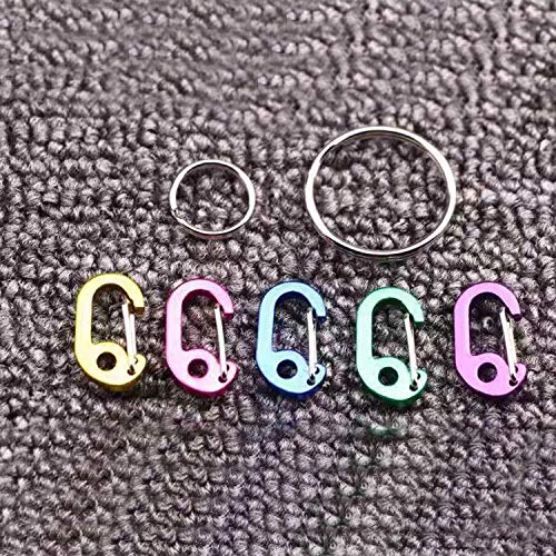 Mini Aluminum Carabiner Keychain Clips - 7-Pack for Outdoor Use