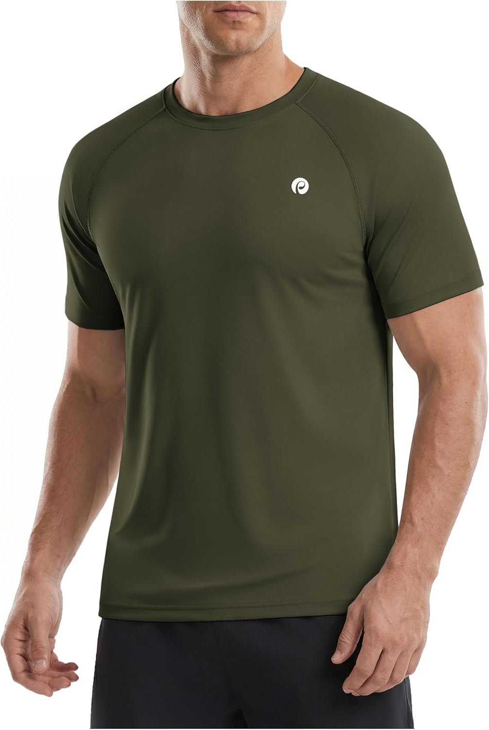 PINSPARK Men's Workout Shirts - UPF 50+ Quick Dry Athletic Tee for Running & Swimming | Short Sleeve