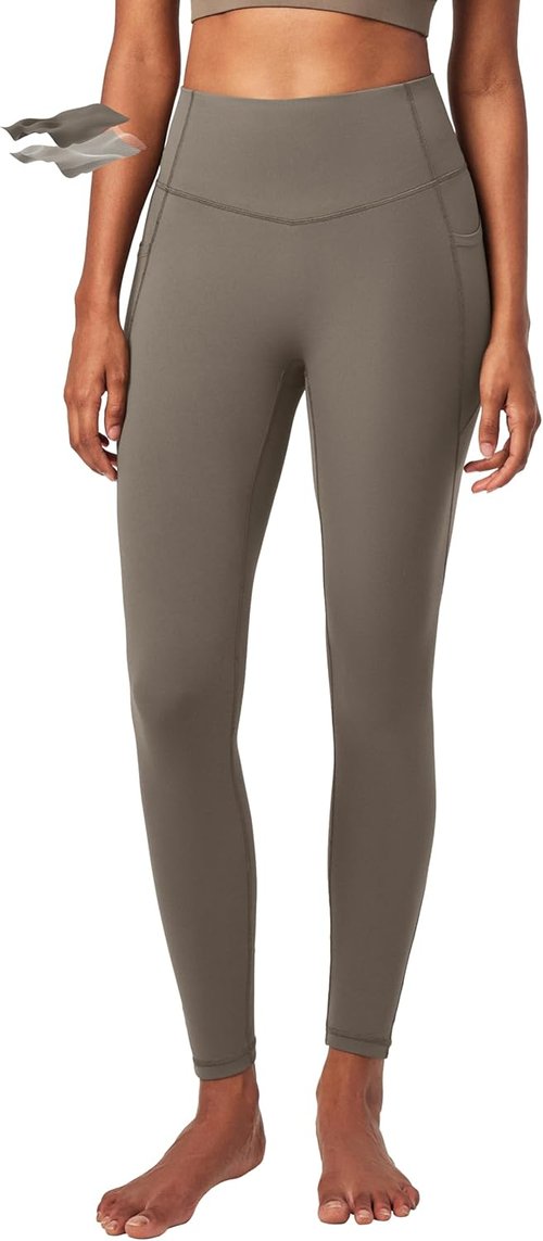 Heathyoga Compression Leggings for Women - Tummy Control, No Front Seam, Pocketed Yoga Pants