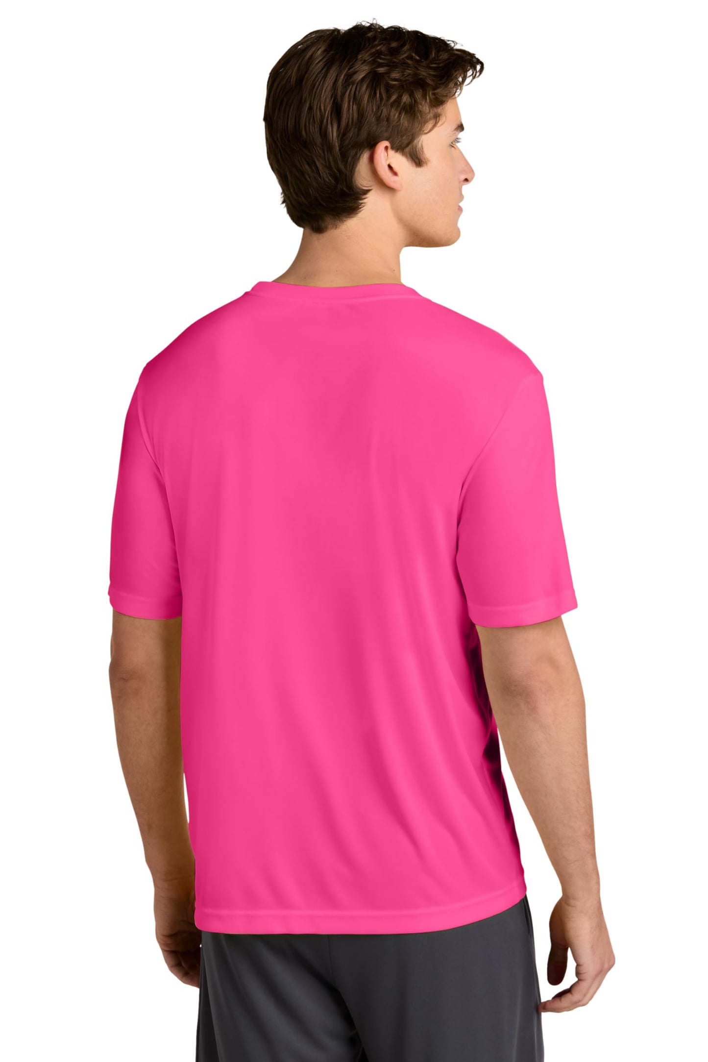 Clothe Co. Workout Shirts for Men, Dry Fit Shirts for Men, Mens Summer Shirts (Available in Big & Tall), Neon Pink, L
