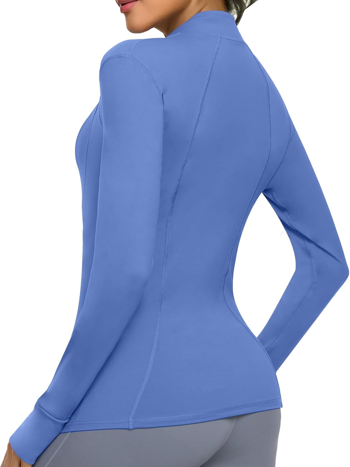 Skiennix Women's Athletic Full Zip Jacket - Lightweight Running & Yoga Sportwear with Pockets & Thumb Holes