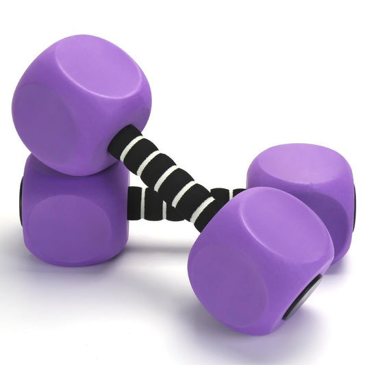 Water Dumbbells, 2Pack Aquatic Exercise Dumbbells, EVA Foam Barbells for Men Women Water Workouts (Purple)