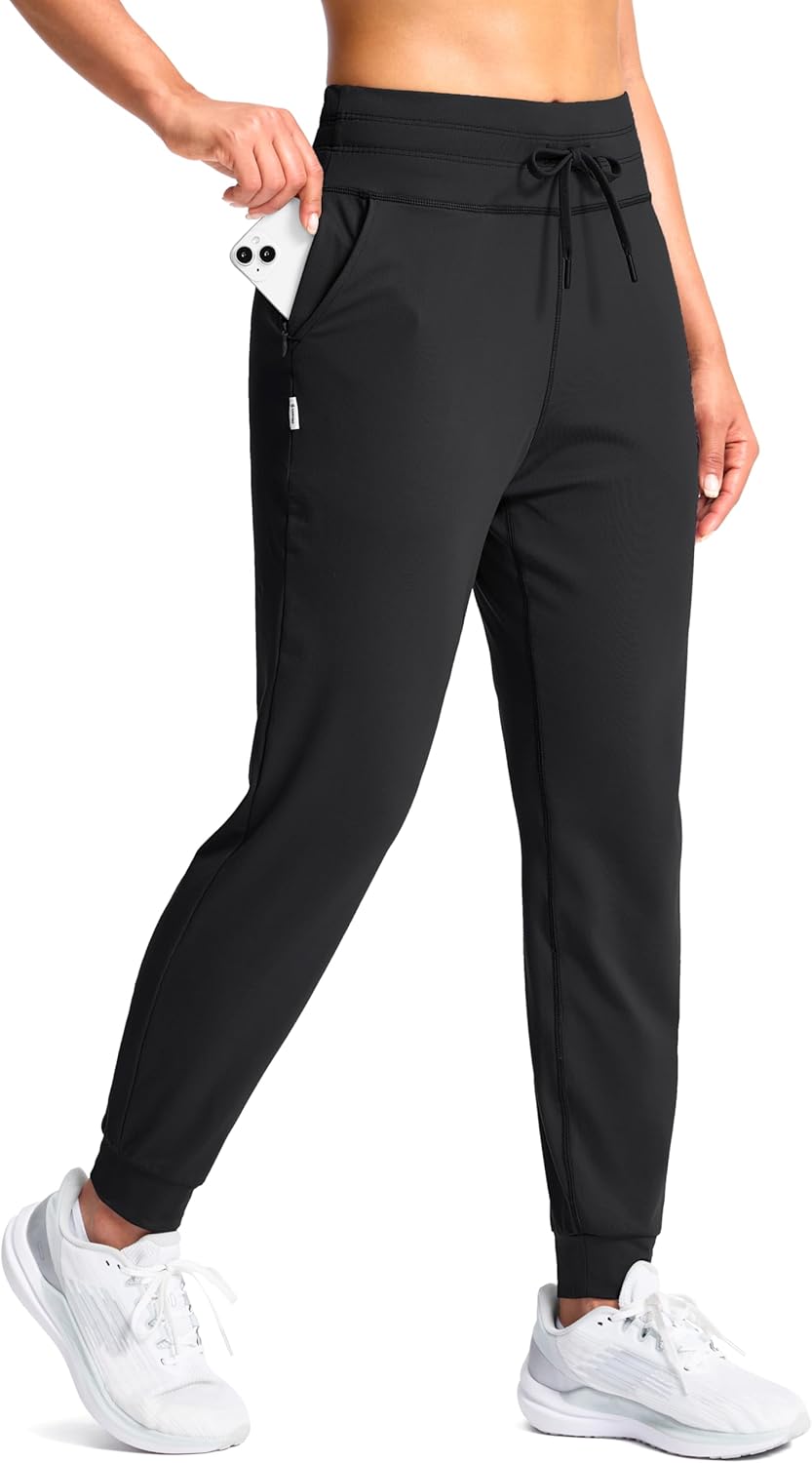 SANTINY Women's High-Waisted Joggers - Soft Stretch Sweatpants with Pockets for Athletic Workouts