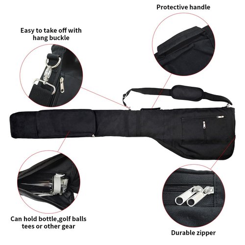 Bejetca Sunday Golf Bag, Portable Foldable Golf Club Travel Bag, Holds 8-10 Golf Clubs, Waterproof Mini Carrying Golf Bag for Women, Men