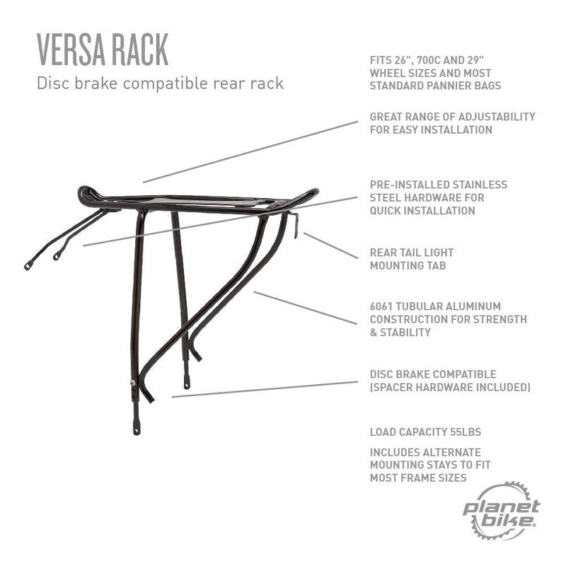 Planet Bike Versa Bike Rack,Black