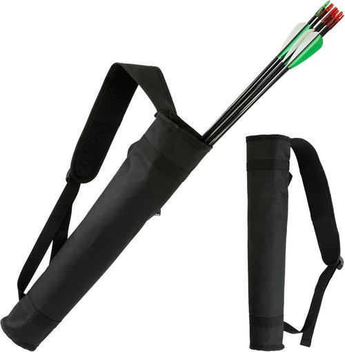 Archery Quiver - Adjustable Back & Hip Arrow Holder for Compound & Recurve Bows - Lightweight Foldable Bag with Shoulder Strap for All Ages