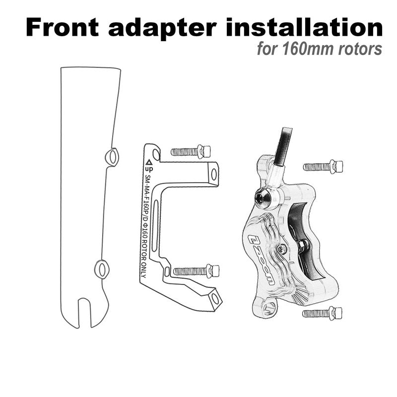 CooMeng SM-MA-F160P/D R160P/D Flat Mount to Post Mount Brake Caliper Adapter for 160mm Rotors Road Disc Brake FM to PM