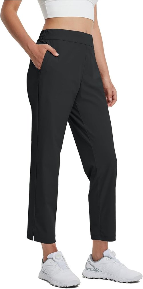 M MAELREG Women's Golf Pants - Lightweight 7/8 Ankle Sweatpants with Zip Pockets for Athletic Travel & Lounge