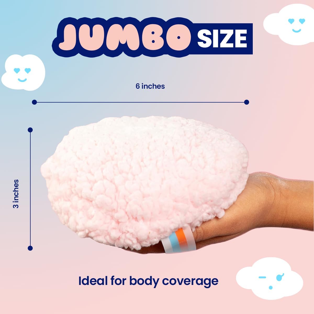 Megababe Body Powder Applicator - Oversized 6” x 3” Dust Puff for Easy Application | Powder Sold Separately