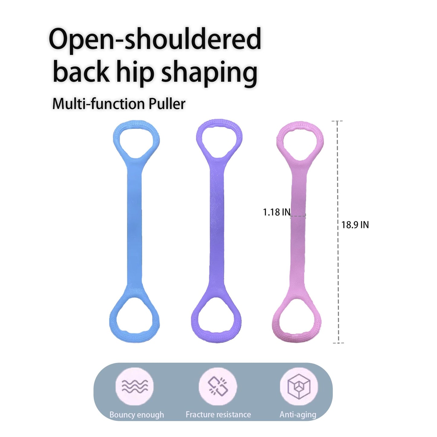 Nzwnxdtq Figure 8 Fitness Resistance Bands, Elastic Bands with Handles for Working Out,Arm|Back|Shoulder Training Elastic Ropes,Exercise Equipment for Physical Therapy Stretching Yoga Pilates