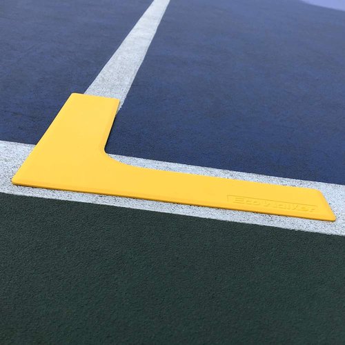 Eco Walker Court Lines Marker Kit Throw Down Markers Create Your Own Mini Pickleball Tennis Court (Yellow)