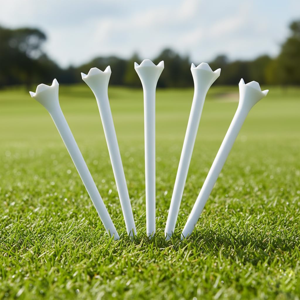 Hampton Distribution White Plastic Golf Tees, 100 Count, Golf Tees 3 1/4 Inch