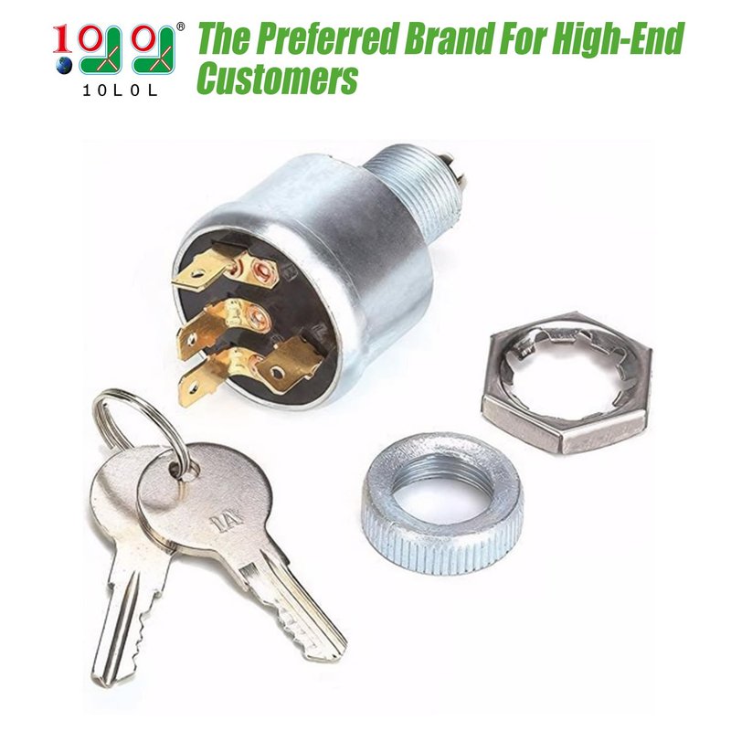 10L0L Uniquely Keyed Starter Ignition Switch for EZGO TXT, Medalist, Marathon, Workhorse, ST, Shuttle Golf Cart, 4 Terminals, OEM# 33639-G01 33639G01, 33639-G03 33639G03