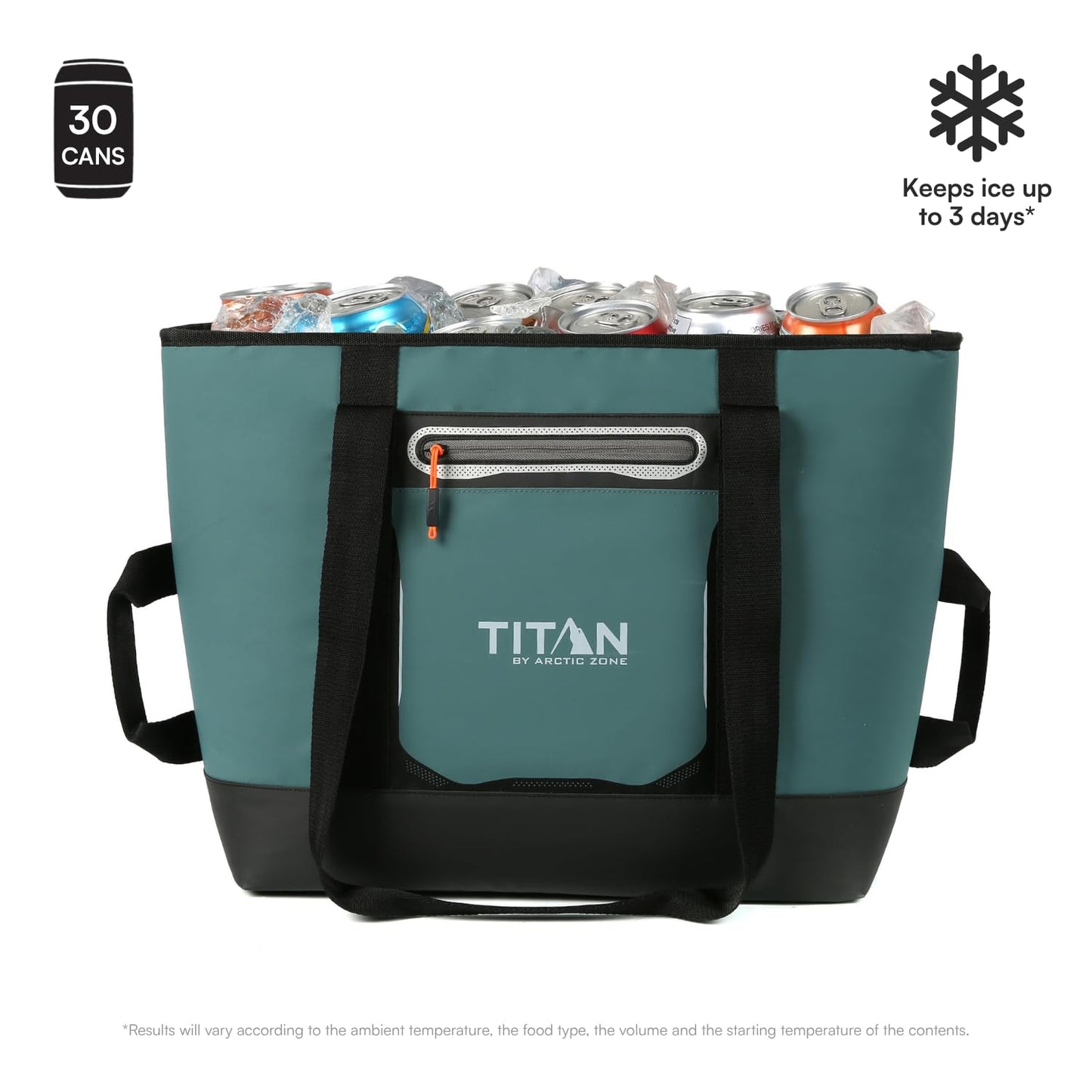 Titan by Arctic Zone 30 Can Cooler Tote with Strap, Jungle Hunt