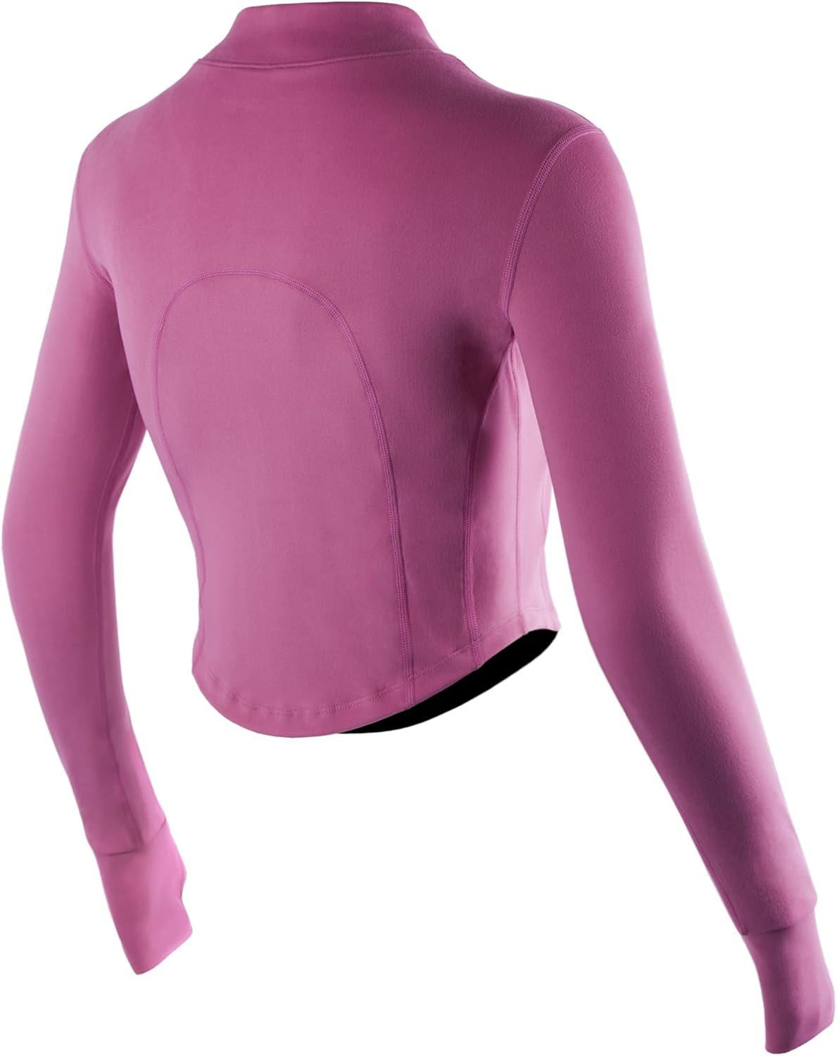 CADMUS Butterluxe Women's Workout Jacket - Long Sleeve Full Zip Slim Fit Crop Top with Thumb Holes for Running