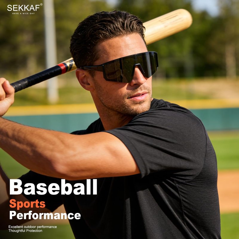 SEKKAF Polarized Sunglasses for Men Women - Sports Sunglasses for Running Baseball Driving Fishing Cycling UV400 Protection