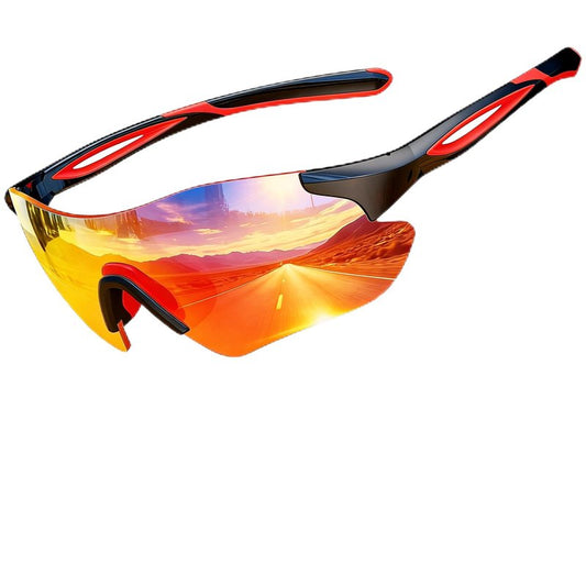 Polarized Sports Sunglasses for Men and Women, polarized glasses featuring high-definition polarized lenses with UV protection Sports sunglasses are ideal for cycling running golf driving,Red