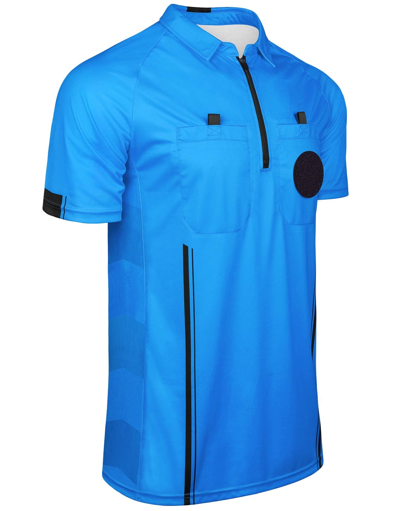FitsT4 Sports Pro Soccer Referee Jersey Short Sleeve Ref Shirts Blue 3X-Large