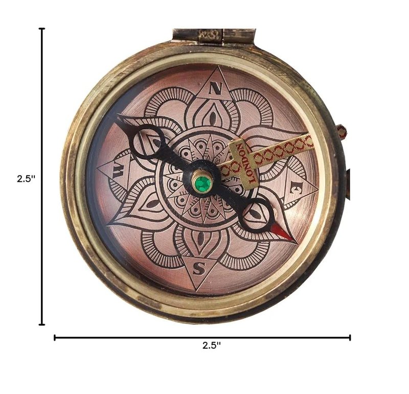 Be Strong and Courageous Joshua 1:9 Engraved Brass Compass with Leather Case | Working Compass, Marine Gift, Keepsake Gift, Birthday Gift, Corporate