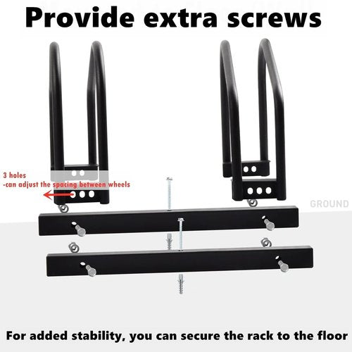 WALMANN 2 Bikes Floor Bike Stand, Bike Parking Rack Garage Bike Storage Stand Indoor/Outdoor 22-28" Wheel Stand, Max. Tire Width 2.1"
