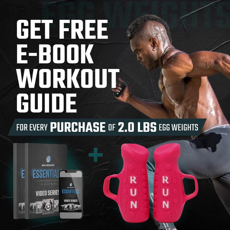 Running Pods 2.0 lbs Set Ultra-Dense Metal Alloy Hand Weights with Anti-Slip Finger Loop for Running, Outdoor Training for Adults - 2 Pods, 1.0 lbs each - Pink + Free E-Book Workout Guide