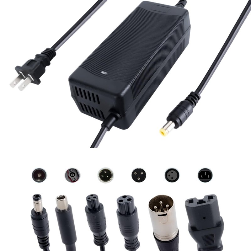 29.4V 2A/1A Fast Battery Charger 7 in 1 Plugs Universal Universal for 24V 25.2V 25.6V 25.9V Lithium Battery, 7S Lithium Battery Replacement Charger for Gotrax,Jetson,Razor,Ninebot,etc
