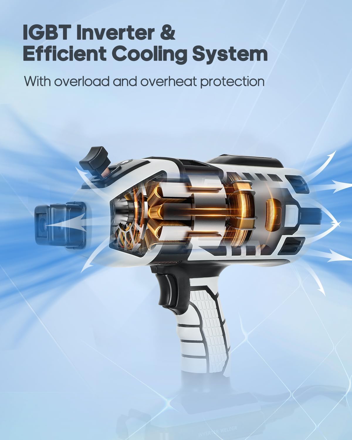 Handheld Welder Machine, 110V Portable Welding Machine with IGBT Inverter 6 Variable Current Adjustment 20-120Amp Welding Output Handheld ARC Welding Gun for 1/16"-1/8" All Size Welding Rod