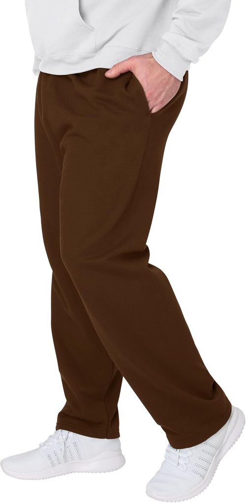 Hanes Men's EcoSmart Sweatpants - Comfortable Athletic Lounge Pants with Pockets | Fleece, Open Hem