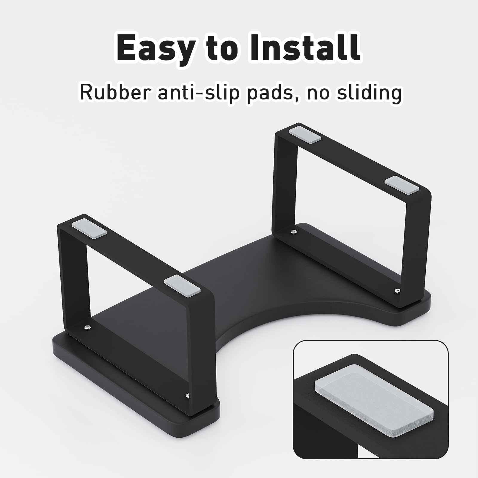 Squatting Potty for Adults, 7in Wooden Poop Stool Adult, Matte Black Bamboo Toilet Stool Squat, Wood Pooping Stool for Bathroom, Toilet Foot Step for Kids with Non-Slip Mat