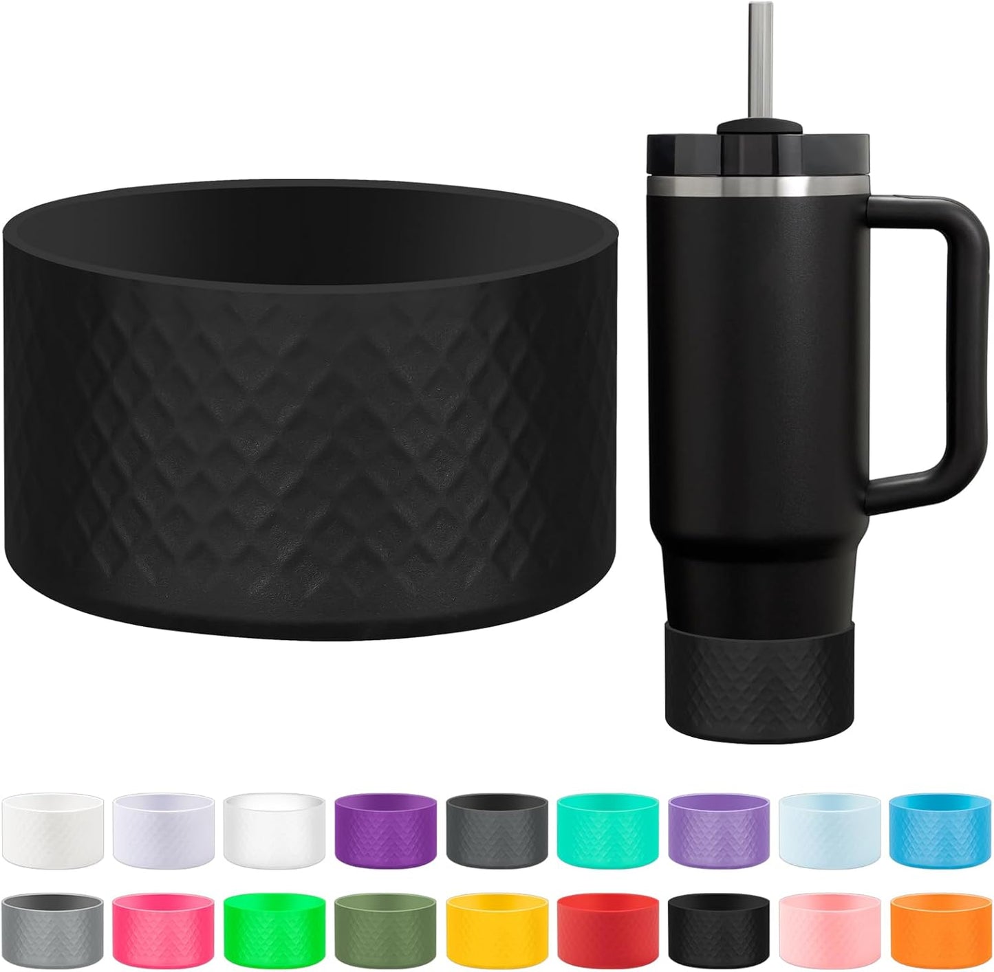 Skiennix Silicone Boot - Durable Cup Boots for Stanley 40oz, 30oz, 20oz Tumblers | Black Accessory