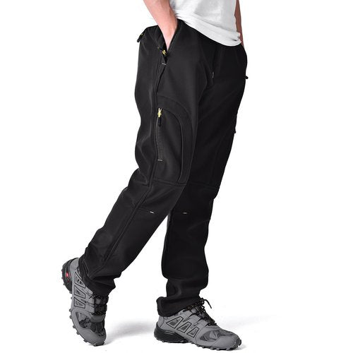 Toomett Men's Snow Pants Skiing Winter Insulated Soft Shell Outdoor Fleece Lined Hiking Pants with Zipper Pockets,MH4409,Black,44