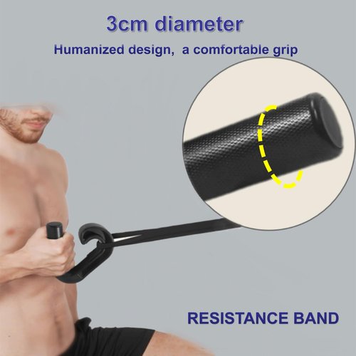 AWNOM Neutral Grip Handles for Pull Up: Ergonomic Portable Hooks for Barbell Row Deadlift Resistant Bands for Home Gym Fitness Enthusiasts (Style B)