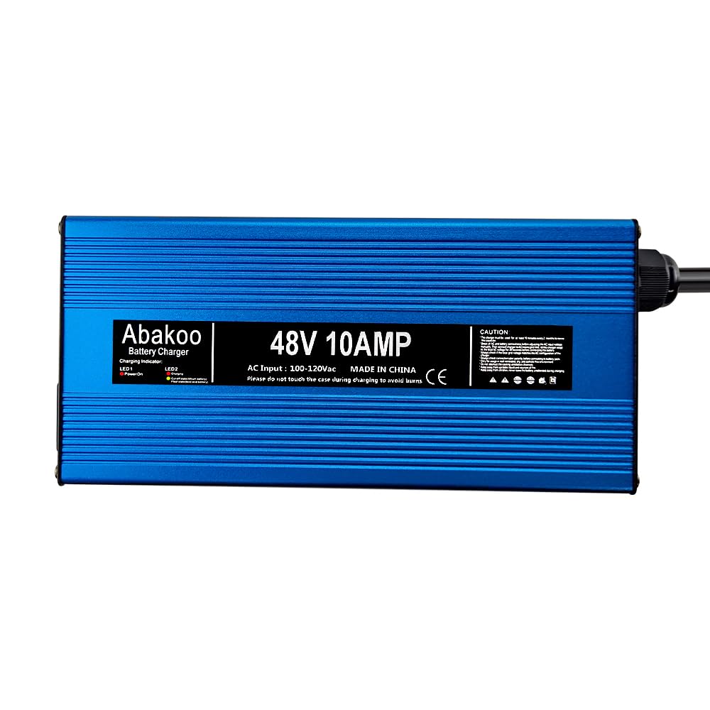 48 Volt 10 Amp for Club Car Golf Cart Battery Charger with 3 Pin Round Plug Blue