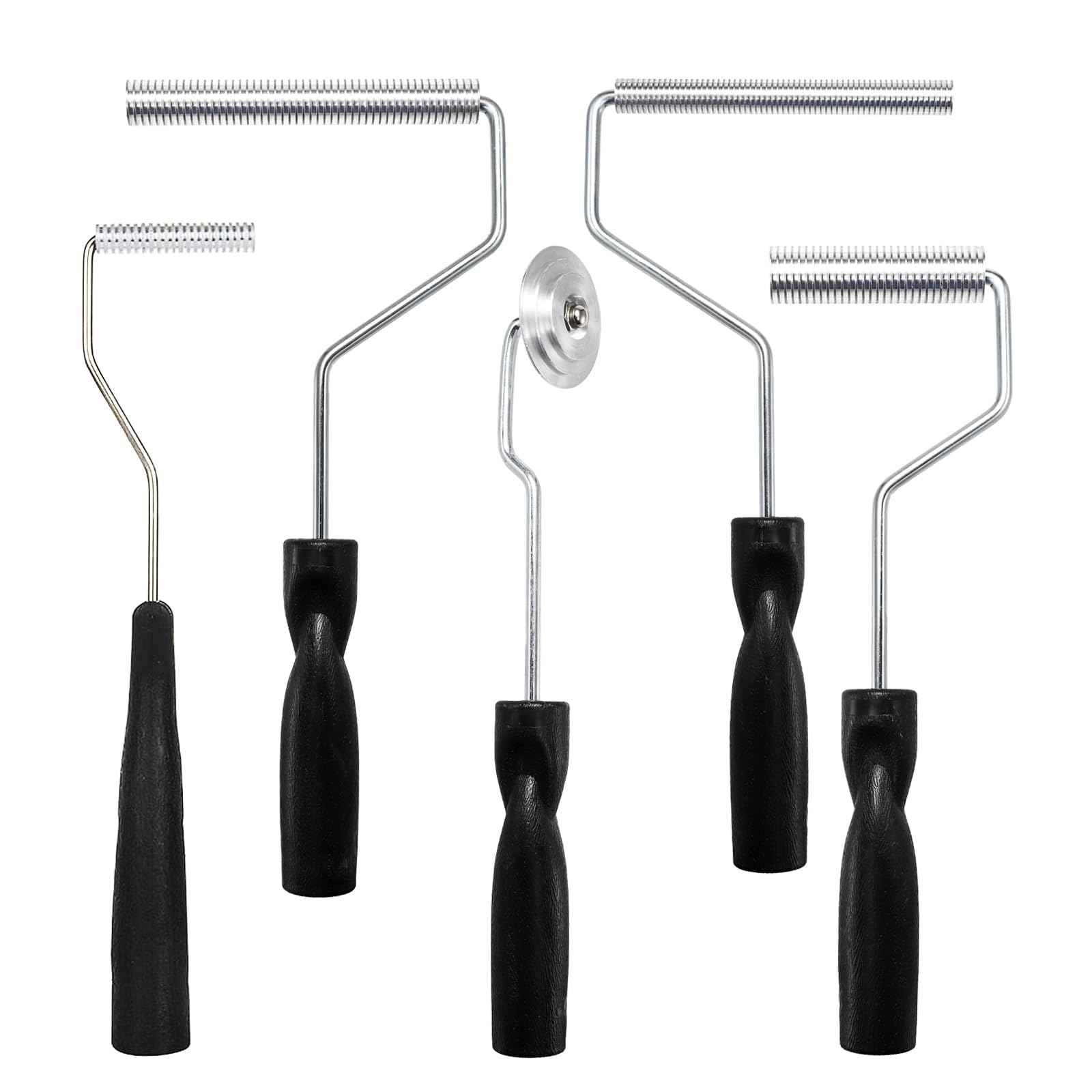 YOUEON 5 Pcs Fiberglass Roller Tools Kit, Fiberglass Laminating Rollers with Aluminum Head, Resin Laminating Roller Set for Mold, Composite Projects, Tub, Boat Repair